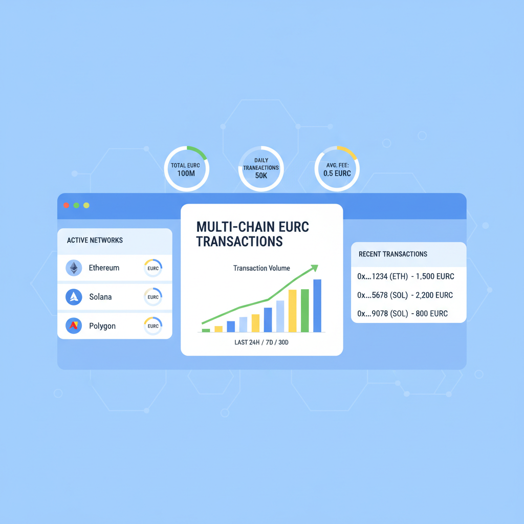 multi-chain dashboard monitoring EURC transactions, blockchain analytics screen
