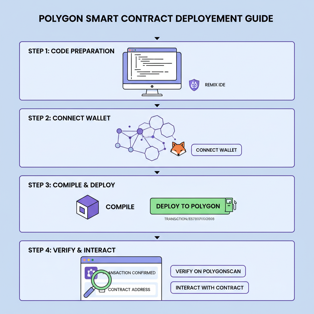 smart contract code deployment on Polygon blockchain interface
